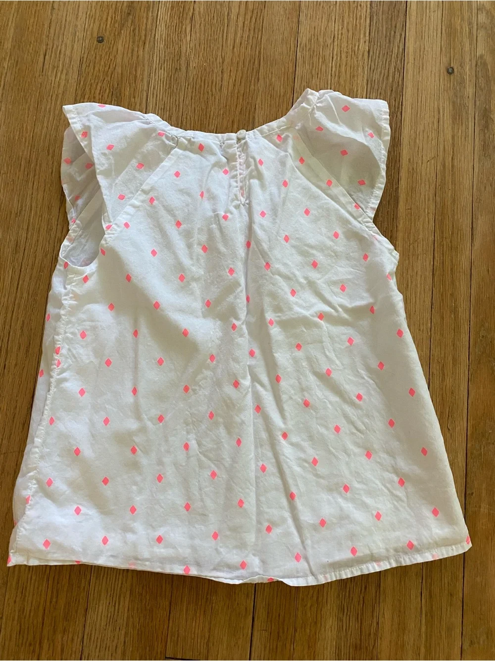 Girls' White Top with Pink Dot Print Gymboree 10